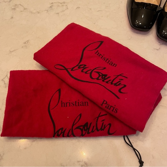 NWT ❤️ Christian Louboutin Pyramidame 45 Black Parent Square Toe Pump w/ Spikes - Picture 11 of 11